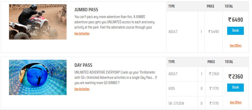 Della Adventure Park Ticket Price